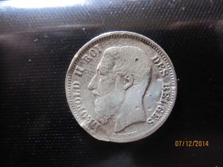 50 Centimes 1898 Bbelgium.  Silver - Des Belges photo