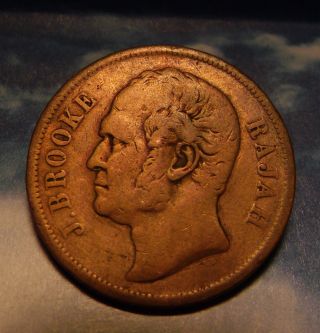 Rare 1863 Sarawak Cent Penny Key Date James Brooke photo