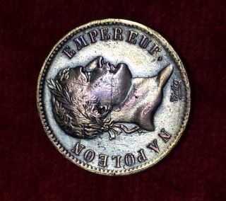 , Rare French Silver Coin Napoleon Bonaparte 1 Franc 1813 A photo