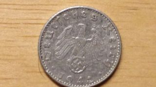 Raew 1942 50 Reichspfennig B Ww2 Nazi German Coin Swastika photo