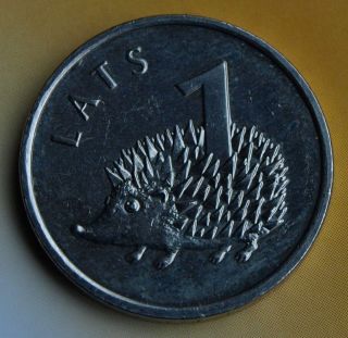 Latvia 1 Lats Coin Hedgehog,  2012,  Lettland photo
