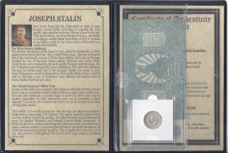Stalin ' S Money Album,  20 Kopek Death Sentence Coin,  500 Ruples Banknote,  Certific photo