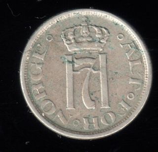 1921 Norway Haakon Vii 25 Ore Coin photo