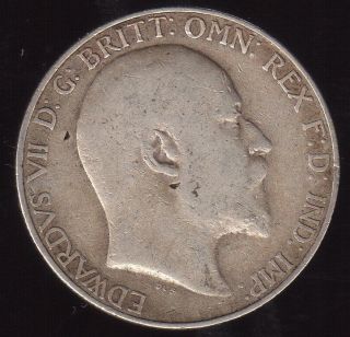 1903 Great Britain King Edward Vii 1 Florin (2 Shillings) Silver Coin photo