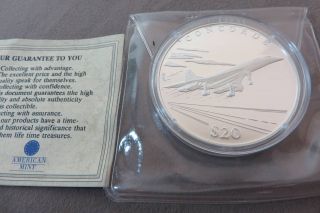 2000 Republic Of Liberia $20 Dollars History Of Aviation.  999 Fine Silver photo