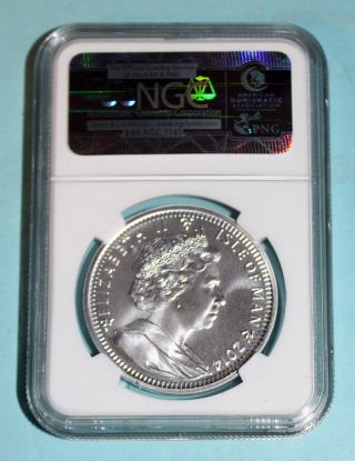 2014 Isle Of Man Silver Angel - 1 Troy Oz.  999 Silver Ngc Ms 69 Uncirculated photo