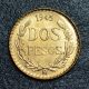 1945 Mexico Dos Pesos Gold Coin 0.  0482 Troy Ounce - 6c96 Coins: World photo 1