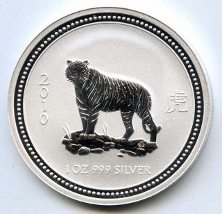 2010 Australia - Year Of The Tiger - 1 Oz.  Silver Lunar Series I Uncirculated photo