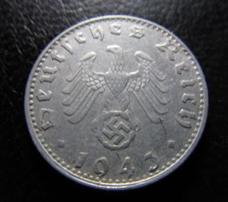 50 Reichspfennig 1943 G.  Authentic Nazi Coin.  Km 96.  Very Fine.  No 362 photo