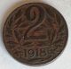 1918 Austria 2 Heller Iron Coin Wwi Km 2824 Europe photo 1