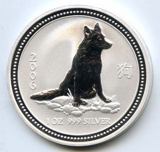 2006 Australia - Year Of The Dog - 1 Oz.  Silver Lunar Series I Uncirculated photo