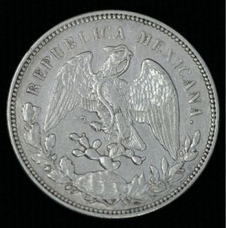 1908 Mo Gv,  Silver Mexican Un Peso,  Radiant Cap photo