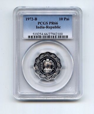 1972 B India Republic - 10 Paise - Pcgs Pr 66 - 519254.  66/27942100 photo