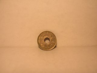 1920 - 10 - Cent Coin From France X.  F. photo