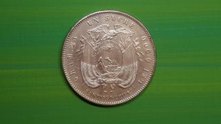 Ecuador 1889dt Santiago Chile 1 Sucre Silver photo