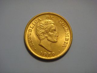 Colombia 25 Centavos,  1979 Coin.  Simon Bolivar photo