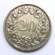 Antique Switzerland 1881 - B 20 Rappen Rare Coin,  Take A Look Europe photo 1