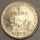 France 1 Franc 1975 Olive Tree Branch Coin Europe photo 1