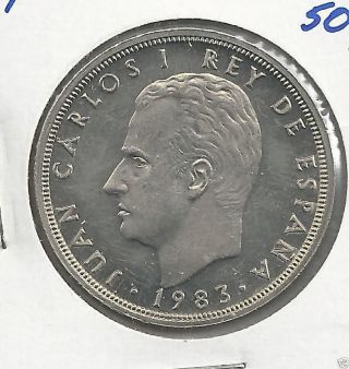 1983 Spain King Juan Carlos I Coin - Ptsa 50 Bu photo