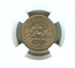 East Africa 1960 50 Cents Ngc Ms 66 photo