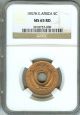 East Africa 1957 - H 5 Cents Ngc Ms65 Red Africa photo 1