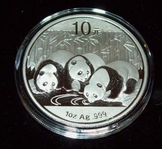 Wow 2013.  999 Pure Silver China Panda Coin 1 Ounce Capsule Gem photo