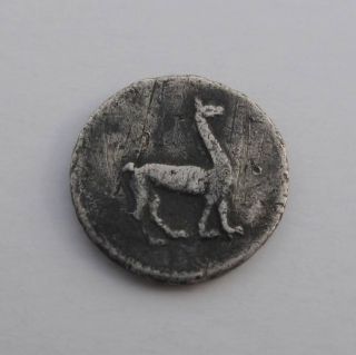 1830 Peru 1/4 Real Silver Coin Lima Llama Cuartillo South America 143.  1 Scarce photo