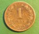 Netherlands - Holland Decent 1878 Fine Grade 1 Brass Cent 0317 Europe photo 1