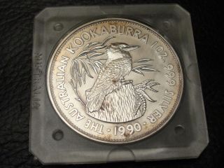 1990 Australian Kookaburra First Year 1 Oz Silver $5 Coin Capsule Unc photo