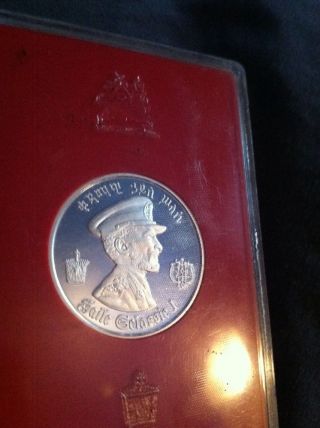 Ethiopian Proof 1972 Coin Empire Of Ethiopia.  999 5$ Silver Coin photo