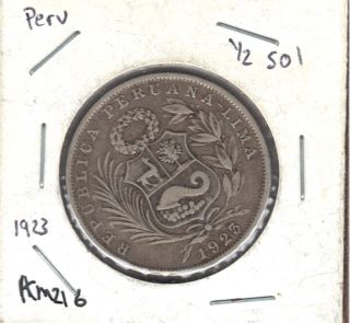 Peru,  1/2 Sol,  1923 photo