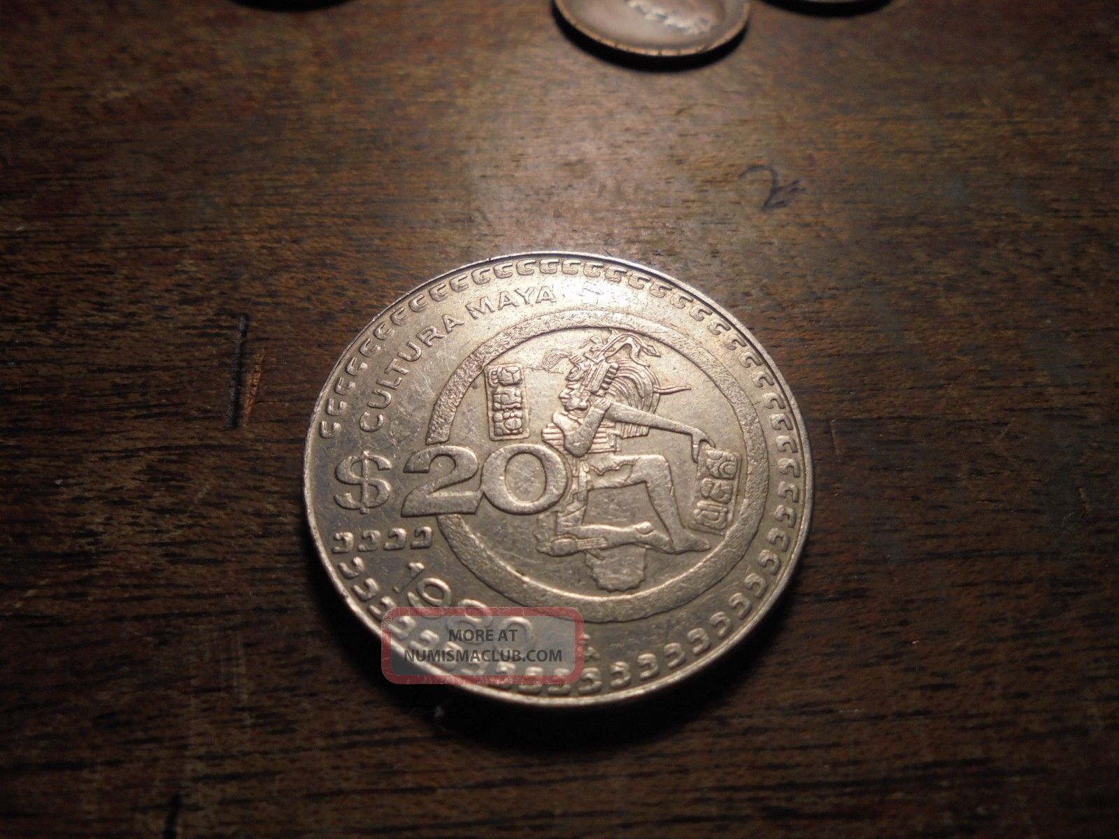 1980 20 Cultura Maya Commemorative Mexican Coin M20 1980-20-cultura-maya-commemorative-mexican-coin-m20