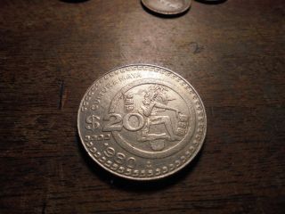 1980 - $20 Cultura Maya Commemorative Mexican Coin M20 photo