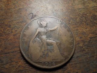 Great Britain 1916 Large Penny,  Item photo