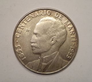 1953 - Patria Y Libertad Un Peso - 90 Silver photo