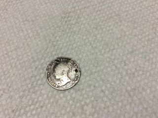 1861 Great Britain Uk Britannia Queen Victoria 3 Pence Silver Coin photo