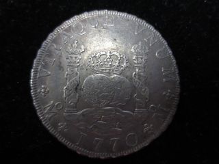 Mexico 8 Reales,  1770mf - Carolus Lll D.  G.  Hispan.  Et Ind.  Rex photo