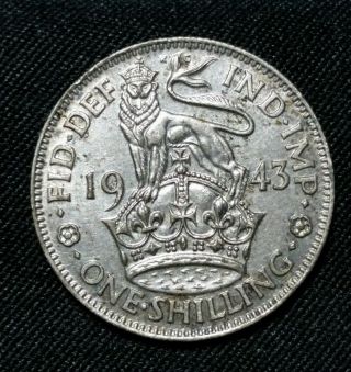 1943 One Shilling Silver Coin photo