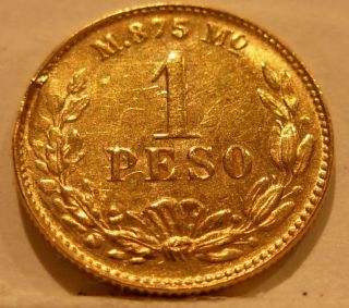 Mexico 1904 Mo M Gold Peso Unc photo