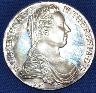 1780 Austria 1 Thaler Large Silver Coin Maria Theresa Restrike Proof photo