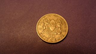 Kenya 1968,  Fifty Cents.  Sharp Looking Coin. photo