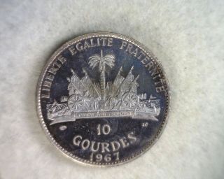 Haiti 10 Gourdes 1967 Proof Silver Coin (stock 0182) photo