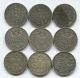 9 (nine) Old Silver Grade German Marks - 1875 To 1914 Germany photo 1