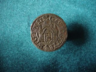 Medieval Silver Coin Schilling 1576 Riga City photo