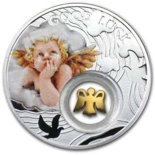 Niue 2014 1$ Symbols Of Luck Series Angel Baby Proof Silver Coin Limit 3333 photo