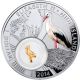Niue 2014 1$ Stork Symbols Of Luck Silver Coin 24 Carat Gold Plated Insert Australia & Oceania photo 1