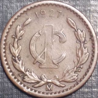 Rare 1927 - M Un Centavo Small Cent Full Details,  Low Lqqk photo