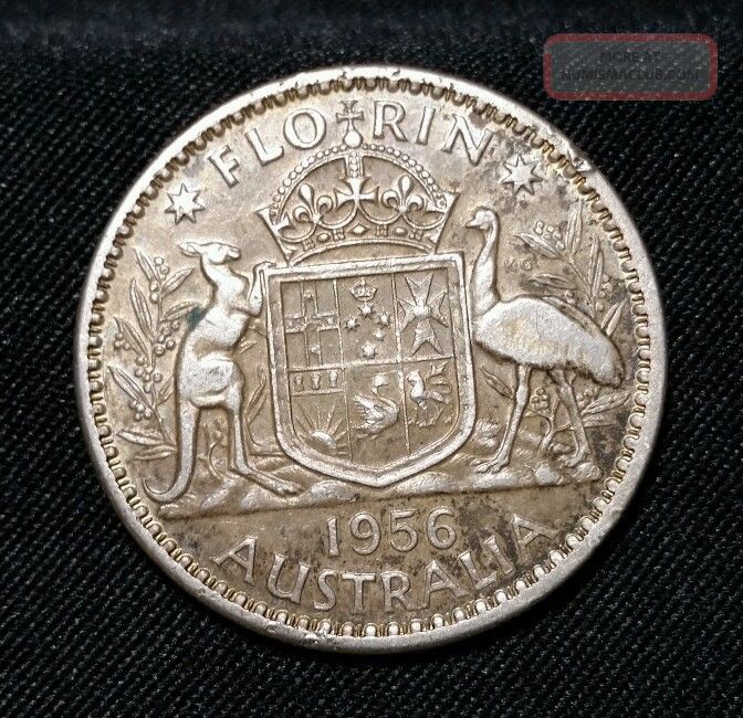 1956 Australia 1 Florin Silver Coin Australia photo