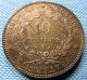 1883a France 10 Centimes Republique Francaise Nicely Detailed Old Bronze Coin Europe photo 1