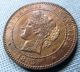 1883a France 10 Centimes Republique Francaise Nicely Detailed Old Bronze Coin Europe photo 2